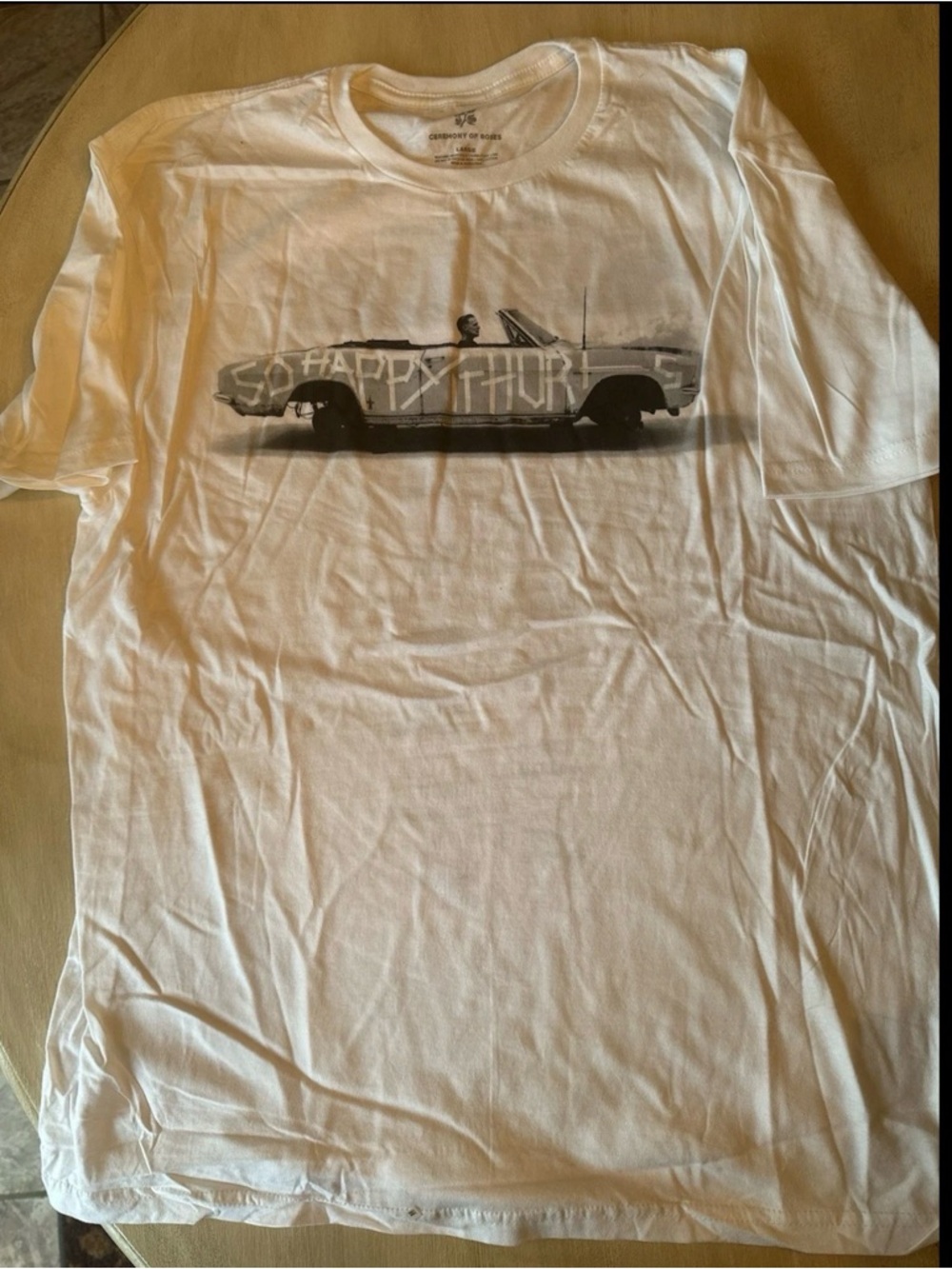 Bryan Adams So Happy It Hurts Concert T-Shirt Size LARGE White NWOT